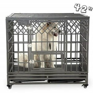SMONTER Heavy Duty Dog Crate Y Shape Strong Metal Kennel for Large Dogs