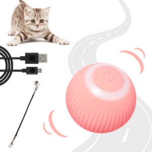 Electric Cat Ball Toys, Interactive Self Auto Rotating Intelligent Cat Ball Toys for Pet Dogs, Cats, Smart Indoor Rolling Cat Toy for Home Bedroom Gravity Pink