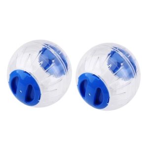 2Pcs Hamster Running Ball Run Exercise Ball Run-About Mini Ball for Small Animal Pet (Blue)