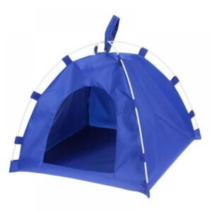 Pet Teepee with Cushion, Cat Tent, Dog(Puppy)/Cat House with Bed, Pet Tent Bed Indoor Outdoor,Blue
