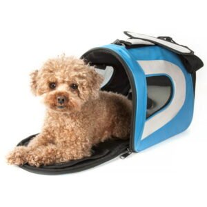 Pet Life ® Sporty Mesh Airline Approved Zippered Folding Collapsible Travel Pet Dog Carrier