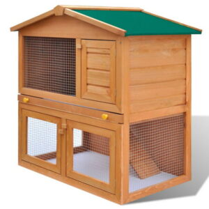 Andoer Outdoor Hutch Small Animal House Pet Cage 3 Doors Wood