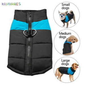 BadPiggies Waterproof Cold-proof Dog Warm Vest Jacket Coat Winter Clothes for Small Medium Large Dogs Pets (M, Blue)