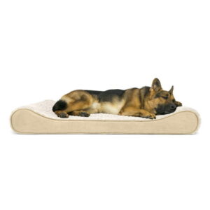 FurHaven Pet Dog Bed | Orthopedic Ultra Plush Luxe Lounger Pet Bed for Dogs & Cats, Cream, Jumbo