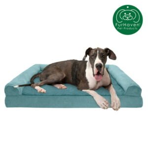 FurHaven Pet Products | Memory Foam Plush & Suede Sofa Pet Bed for Dogs & Cats, Deep Pool, Jumbo Plus