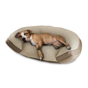 Arlee Step In Oval Round Cuddler Pet Dog Bed – Memory Foam – Chew Resistant – Large/Extra Large (choose your color)
