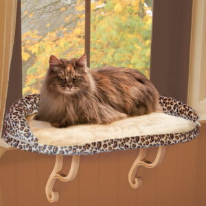 K&H Kitty Sill Pet Cat Bed, Brown