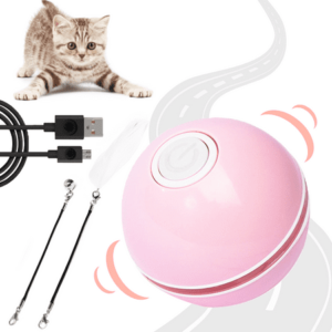 Electric Cat Ball Toys, Interactive Self Auto Rotating Intelligent Cat Ball Toys for Pet Dogs, Cats, Smart Indoor Rolling Cat Toy for Home Bedroom Pink