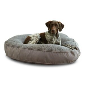 Happy Hounds Scout Sherpa Round Pillow Dog Bed, Gray, Large (42 x 42 in.)