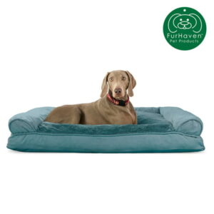 FurHaven Pet Products | Plush & Suede Pillow Sofa Pet Bed for Dogs & Cats, Deep Pool, Jumbo