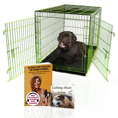Pet Expressions 48 Inch Green Colored Metal Wire Dog Crate – Available in Various Sizes and Colors