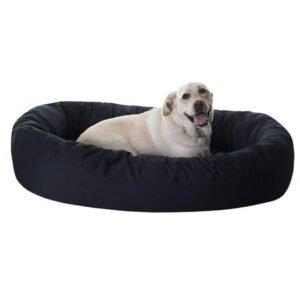 Majestic Pet | Poly/Cotton Bagel Pet Bed For Dogs, Black, Extra Large