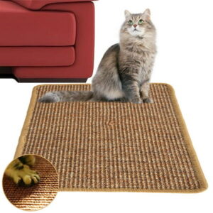 JTWEEN Cat Scratcher Mat, 15.6 X 11.7 Inch Natural Sisal Cat Scratch Mats, Horizontal Cat Floor Scratching Pad Rug, Protect Carpets and Sofas