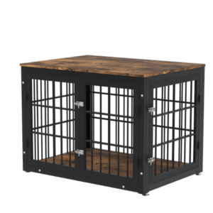 40″ Heavy Duty Dog Crate Furniture for Large Dogs, Wood Kennel Pet House End Table, Rustic Browm