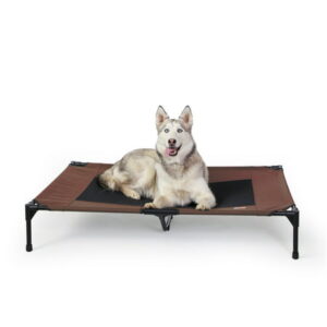 K&H Original Pet Cot Elevated Dog Bed Chocolate/Black Mesh X-Large 32 X 50 X 9 Inches