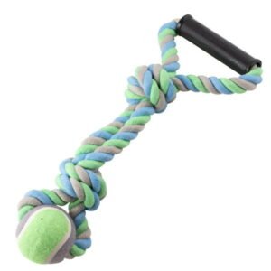 Vibrant Life Medium Polyester & Cotton Rope Chew Toy with Tennis Ball