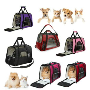 Pet Carrier Bag Dog Cat Comfort Travel Tote Bag Kennel, Travel Carrying Handbag Under Seat Compatibility, Perfect for Cats and Small Dogs Breathable 4-Windows Design