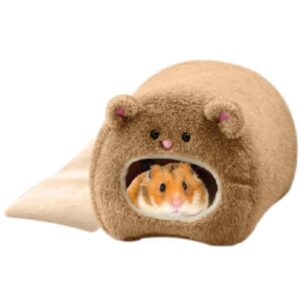 Ksruee Winter Hamster House Bear/Tiger Shape Hamster Warm Bed House Cute Toy Nest for Mini Small Animal Mice Chinchilla Dwarf Hamster Cage Accessories active