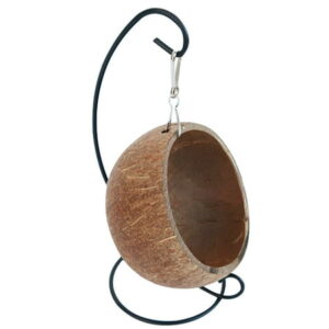 Ksruee Hamster Coconut Hideout | Natural Coconut Hamster Hideout Hammock | Suspension Coconut Husk Hamster Bed House With Warm Pad, Small Animal Habitat Decor