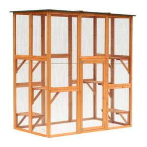 Outdoor 6 Platforms Wooden Cat Home Pet House Small Animal Shelter Cage