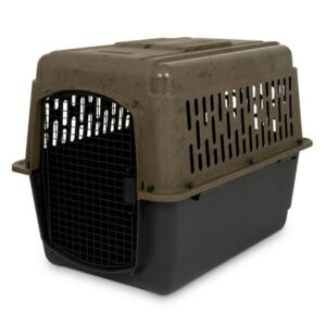 Ruffmaxx Plastic Dog Kennel, Tan & Green Top, Black Base, 32 inch (30-50 Pound)