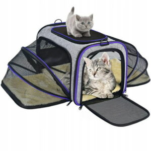 Semiocthome Expandable Foldable Pet Carrier Bag, Airline Approved,Purple