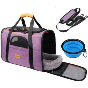 Morpilot Pet Travel Carrier Bag M+, Portable, Airline Approved, Purple