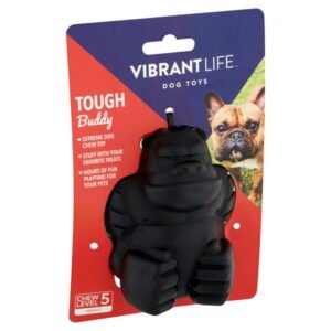 Vibrant Life Tough Buddy Treat-Stuffing Chewy Gorilla Rubber Dog Toy, For Heavy Chewers