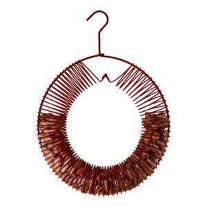 Songbird Essentials Bird Feeder Squirrel Feeder Whole Peanuts Wreath Red