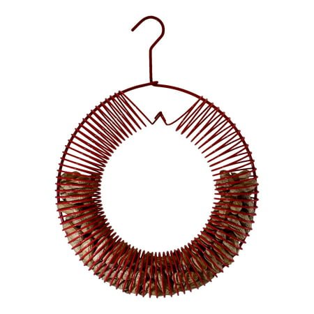 Songbird Essentials Bird Feeder Squirrel Feeder Whole Peanuts Wreath Red