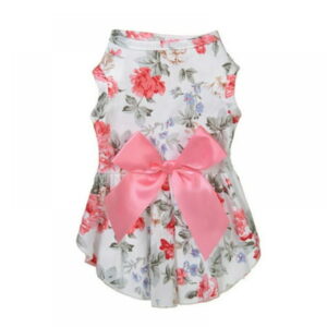 Cute Pet Dress Dog Dress with Lovely Bow Puppy Dress Pet Apparel Dog Clothes for Small Dogs and Cats