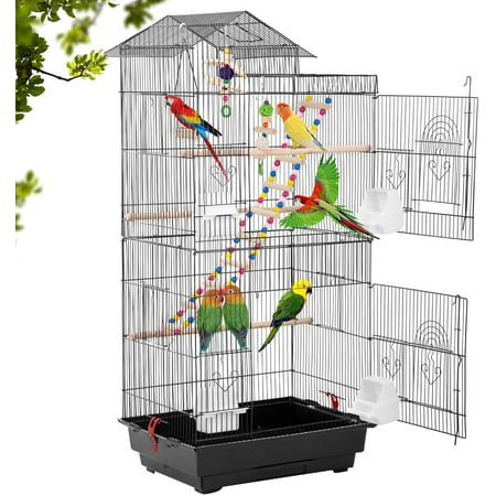 Bestpet 39-inch Roof Top Large Flight Parrot Bird Cage Accessories