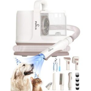 KTS Grooming Kit, 7-1 Pet Grooming Vacuum, Low Noise Dog Grooming Clippers, Dog Hair Vacuum with Pet Grooming Tools, Dog Vacuum for Shedding Grooming Thick & Thin Dogs Cats Suction 99% Pet Hair