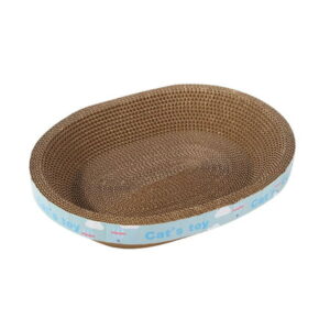 Corrugated Scratch Pad, Scratching Lounge Bed Indoor Cats Scratching Toy House Nest Cat Scratcher Cardboard for Small Medium Large Cats, Kitty , 55cmx42cmx9cm