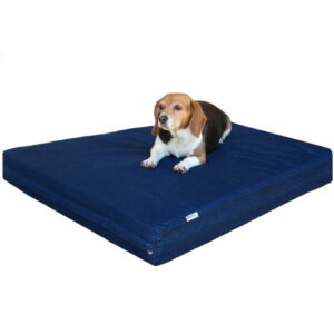 Medium Orthopedic Waterproof Memory Foam Dog Bed for Medium Pet 37″X27″X4″, Denim Blue Washable Cover