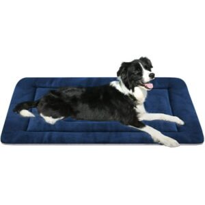 PROCIPE Pet Bed Washable Dog Crate Mat Anti-Slip Pads For Small Medium Dog 35 inch Blue