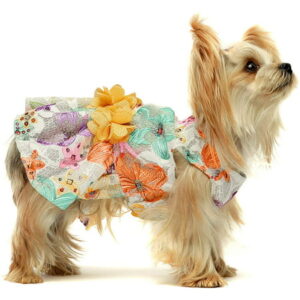 Fitwarm Flower Dog Dress for Pet Clothes Birthday Party Doggie Sundress Puppy Lace Clothes M