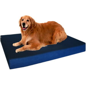 Dogbed4less Dog Bed for Medium to Large Pets, Denim Blue, Washable Cover, Orthopedic, 47″X29″X4″