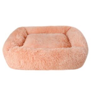 Rectangle Plush Pet Bed Calming Bed for Dogs Cats Kennel Cuddler Crate Cushion Mat Washable