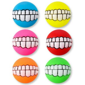 Qweryboo 6 Pcs Squeaky Balls for Dogs, Small Tennis Ball Chewing Toy, Ideal Fetch Smile Dog Balls for Small, Medium Puppy