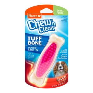 Hartz Chew ‘n Clean Tuff Bone Dog Chew Toy, Small, Color May Vary