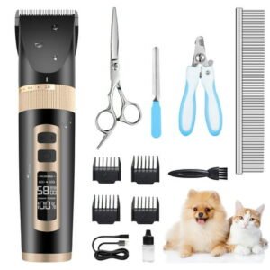 MrDoggy Dog Clippers Best Choice For Pets, Dog Clippers For Thick Fur Has Safe And Sharp Blade, Electric Dog Clippers Heavy Duty With Low Vibration, Wahl Dog Groom Clippers For All Pets, J31