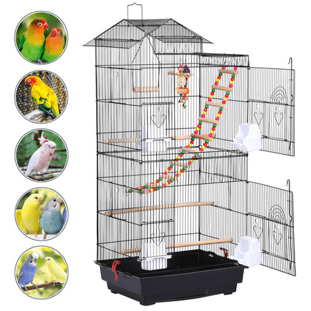 Topeakmart 39″ Parrot Cage Metal Bird Cage Cockatiel Cage with Toys for Small Birds