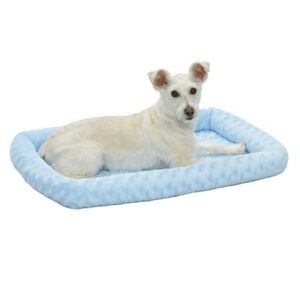 MidWest Quiet Time Pet Bed & Dog Crate Mat, Powder Blue, 30″