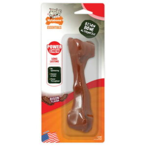 Nylabone Power Chew Bison Bone Alternative Nylon Dog Chew Toy – Up to 50 lbs.