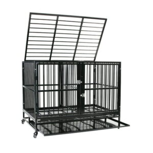 Walnest 48″ Dog Crate for Large Dogs Kennel Double Door Design Heavy Duty Metal Dog Cage