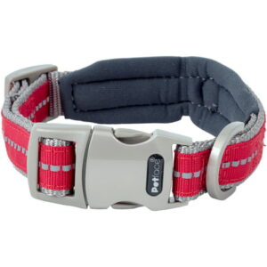 Petface Signature Padded Collar 14″ To 16″-Medium-Red