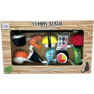 Think! Dog Yummy Sushi Cat Toy, 10 Pieces