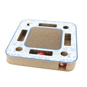 NUOLUX Cat Scratch Scratchingball Pet Board Scratcher Kitten Lounge Pad Post Bed Sound Bell Cardboard Playing Supplies