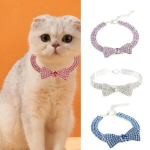 XWQ Adjustable Pet Collar Lustrous Rhinestone Stylish Pet Dog Cat Collar Pet Accessories